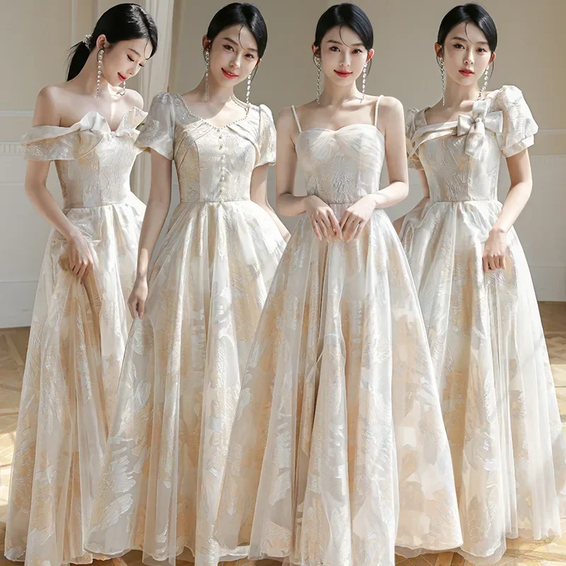 AyLosi Wedding Bridesmaid Dresses Women Jacquard Banquet Party Evening Dress Luxury Formal Prom Vestidos De Boda Para Fiestas