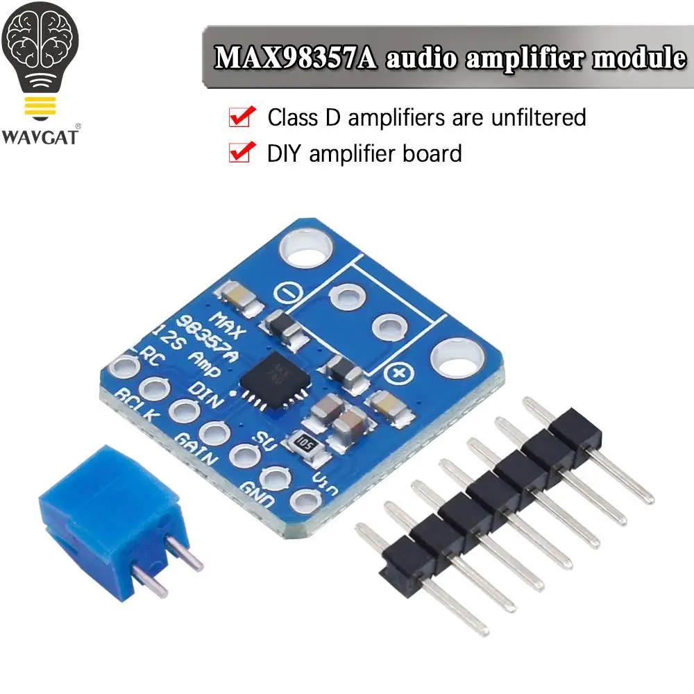 คุณภาพสูง MAX98357 MAX98357A I2S 3W Class D เครื่องขยายเสียง Breakout Interface I2S DAC ถอดรหัสเสียง