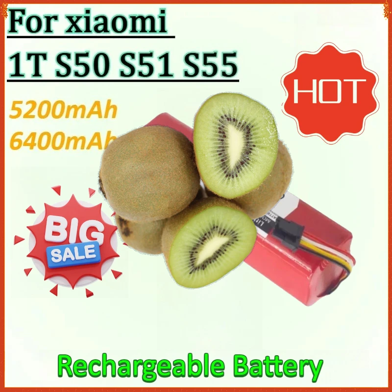 

Sweeper Battery 14.4V 6400mAh for XIAOMI Roborock S50 S51 S55 T60 1C 1T 2T STYTJ01/02ZHM Sweeping Mopping Robot Vacuum Cleaner