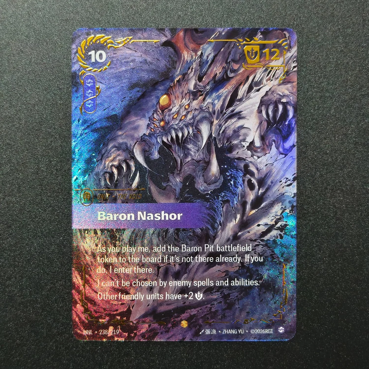 DIY Proxy Riftbound English Unleashed UNL The Void Baron Nashor Ultimate Unleashed UNL Juego de Cartas Coleccionables
