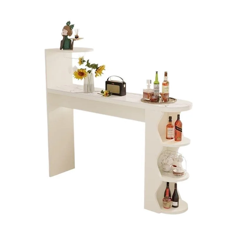 Cream rock slab bar table, household living room partition cabinet