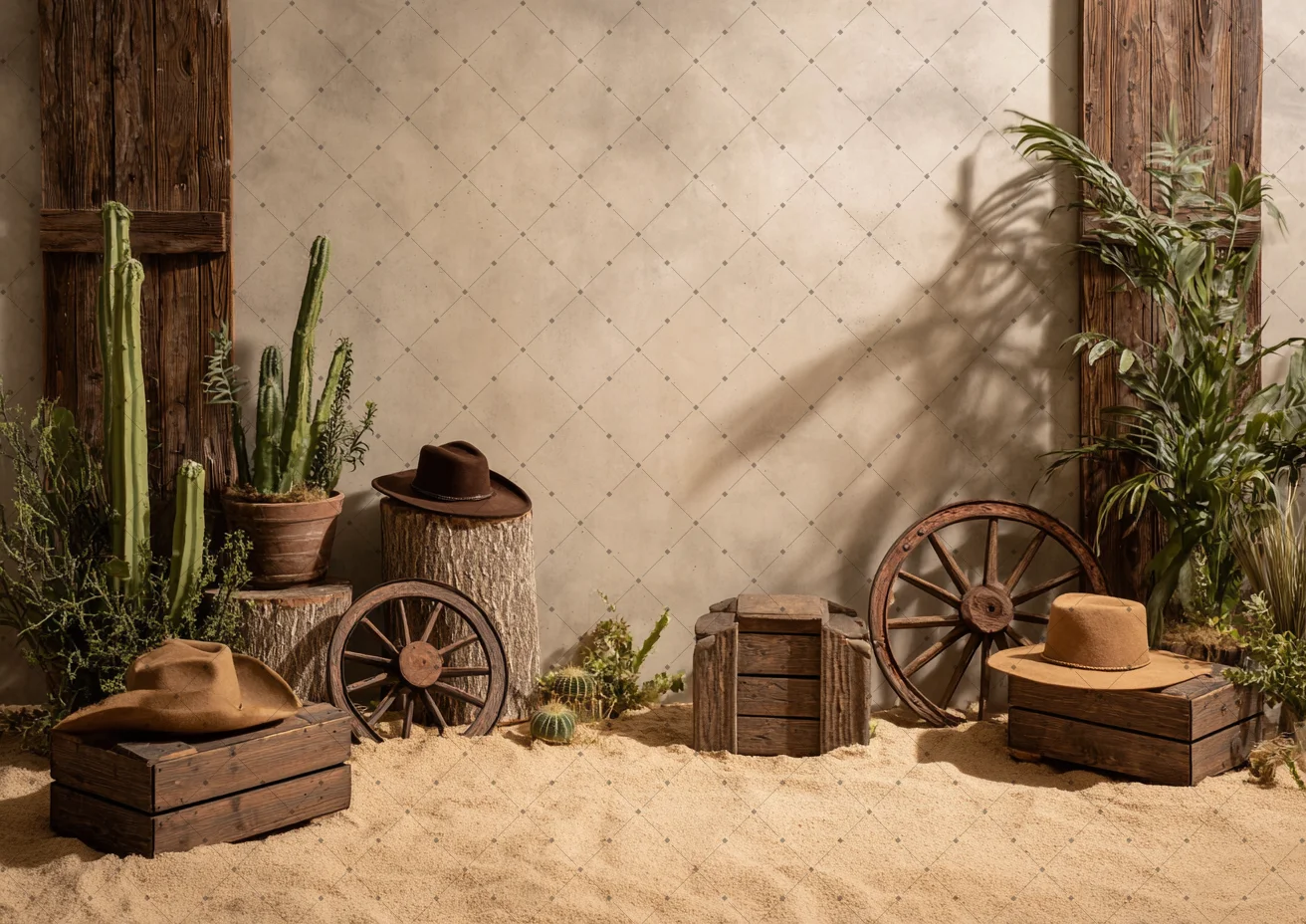 خلفية التصوير الفوتوغرافي المكسيك الصحراء الصبار قبعات رعاة البقر الغربية طفل حفلة عيد ميلاد صورة الديكور خلفية استوديو الصور #2