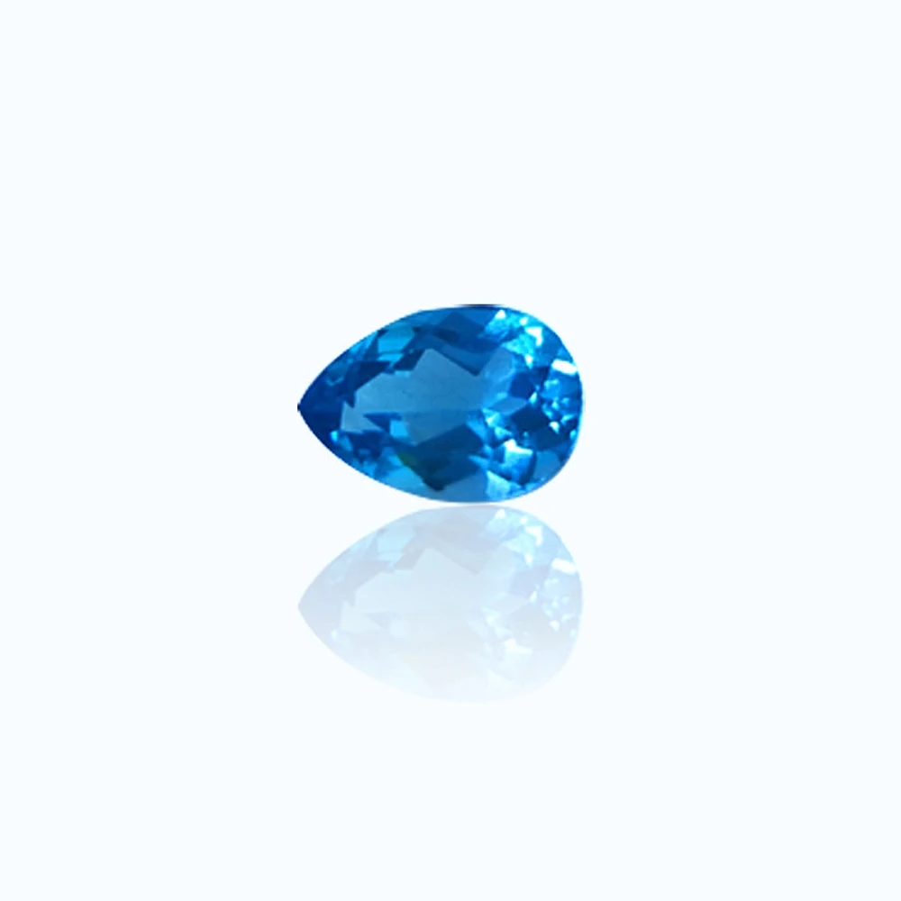 Vero topazio naturale pietra semipreziosa blu svizzera pera voltata 8x10mm topazio naturale occhio blu svizzero pietra preziosa sciolta pulita 5 pezzi A Lo