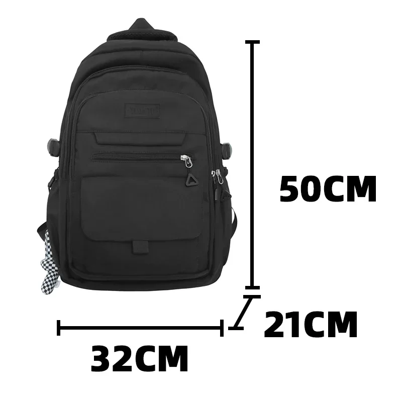 2023 Simple student bag solid color schoolbag youth large capacity travel backpack High quality canvas schoolbag fashion bags