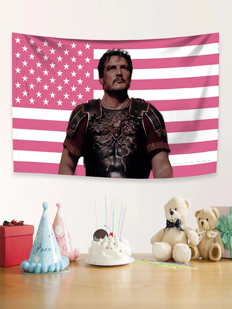 90X150CM 3X5FT Pedro Pascals Flag Gladiator2 Poster Wall Hanging Tapestry Room Decor Double Penetration for Decor