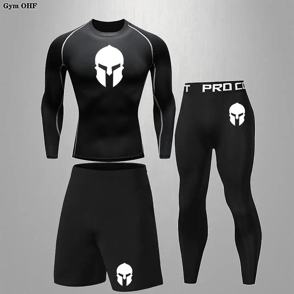 Spartańskie dresy dziecięce T-shirt + zestawy z krótkimi spodenkami rajstopy sportowe siłownia do biegania na trening Rashguard jiu jitsu dziecięca