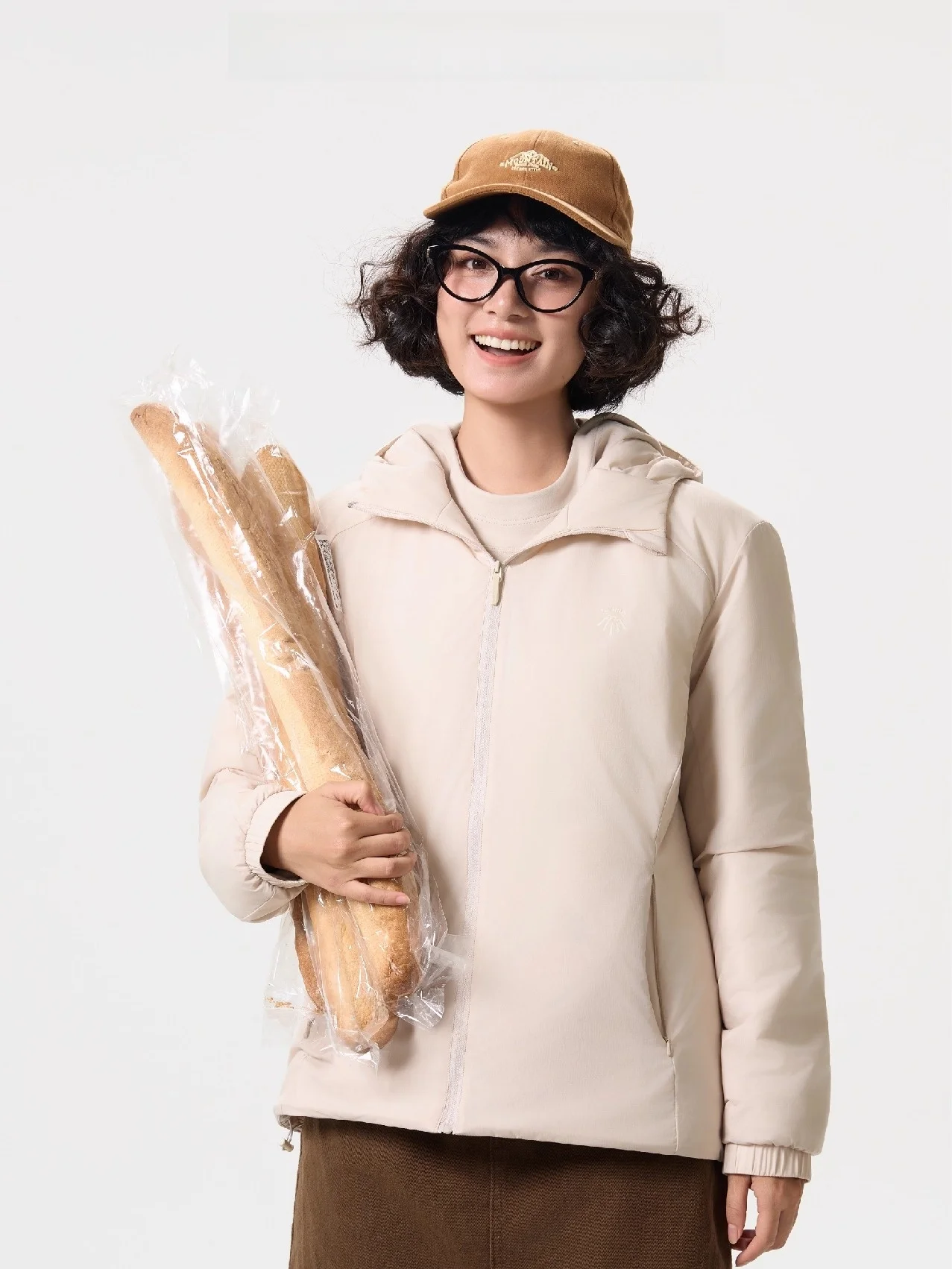 

Warm Cotton Jaet Women's Light Weighted Inner Wear Hat Inteated Faionable Commuting Sle Pure Color Autumn Winter Coat