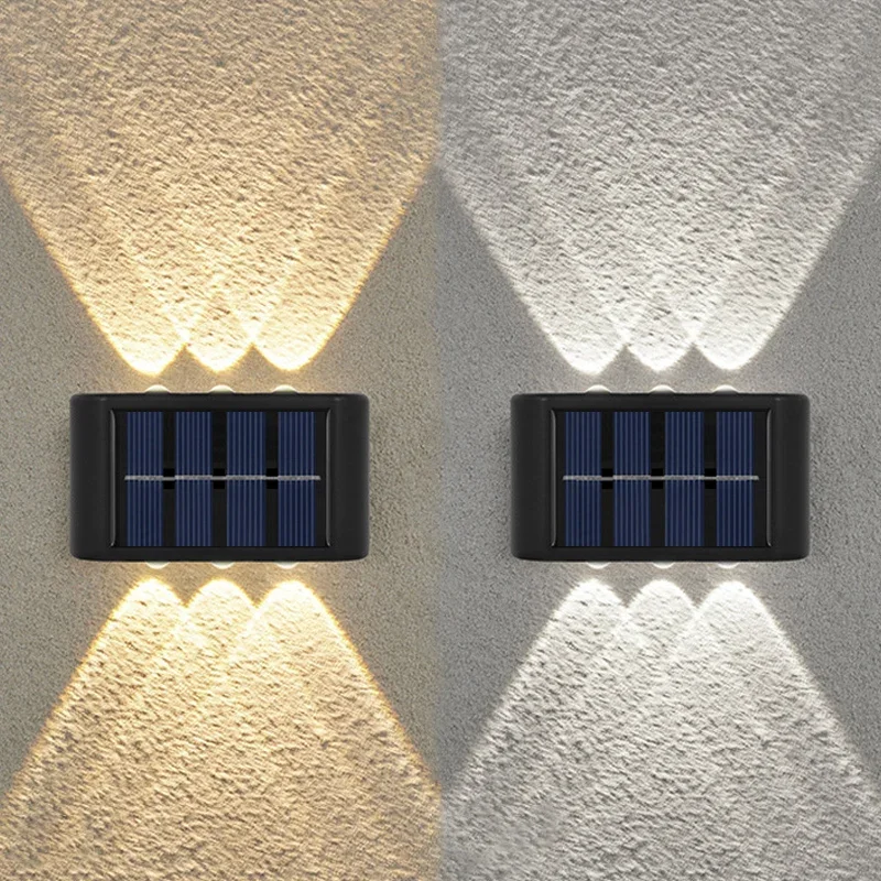 

6LED Solar Lights, Outdoor Atmosphere Wall Lamp,Up And Down Light Control for Garden Yard Street Balcony Terrace Camping Decor