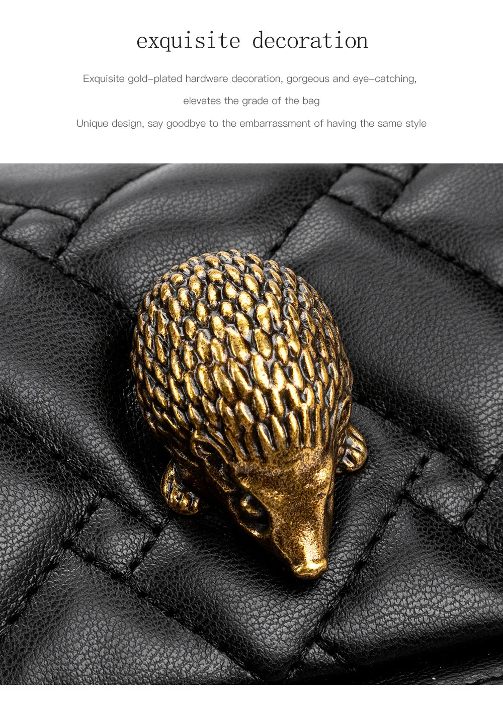 2026 neue modische Ketten-Igel-Umhängetasche für Damen, kleine Tasche, Umschlagtasche, Schultertasche, Crossbody-Tasche – Detail 7