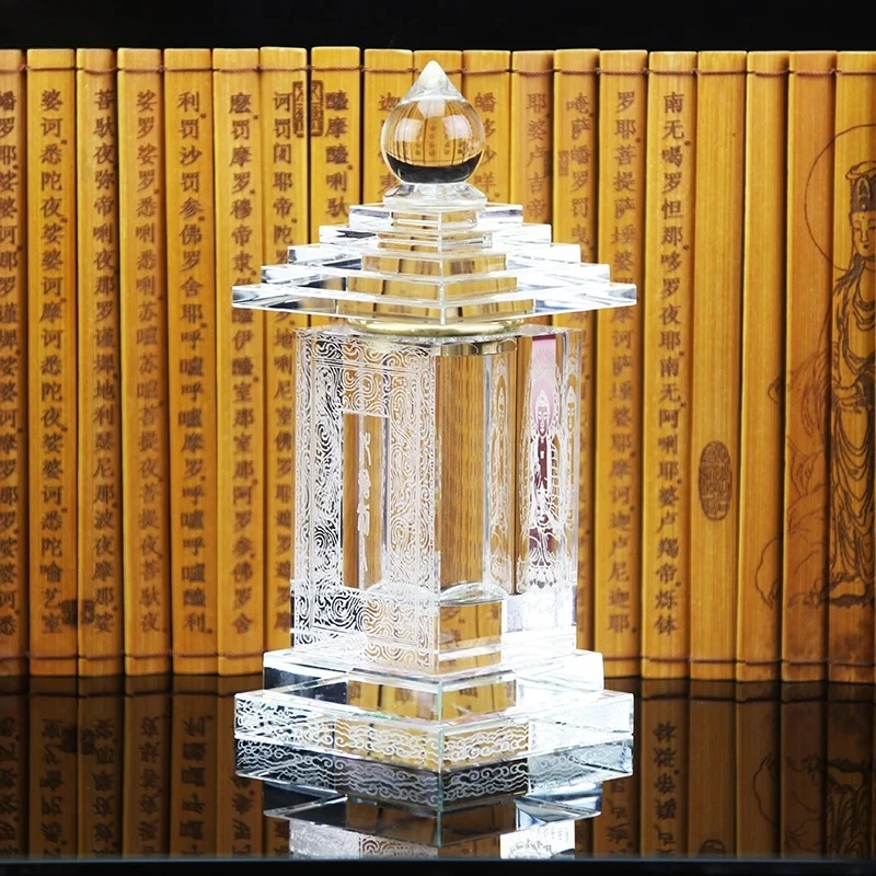 Crystal Relic Pagoda/Sealed/Hidden Relics Medicine Buddha Pagoda/Gawu Bottle/Craft Decoration  Surrounding Buddhist Artifacts