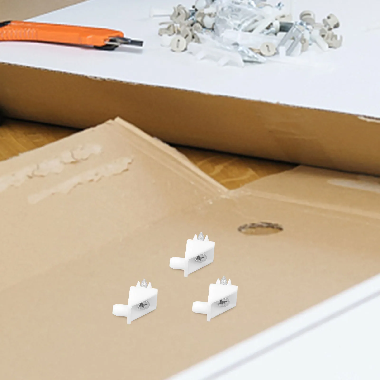 50 Sets Drawer Angle Brackets Plastic Wedges Heavy Duty Sagging Repair Kit Cabinet Bottom Board Drawer Reinforcement