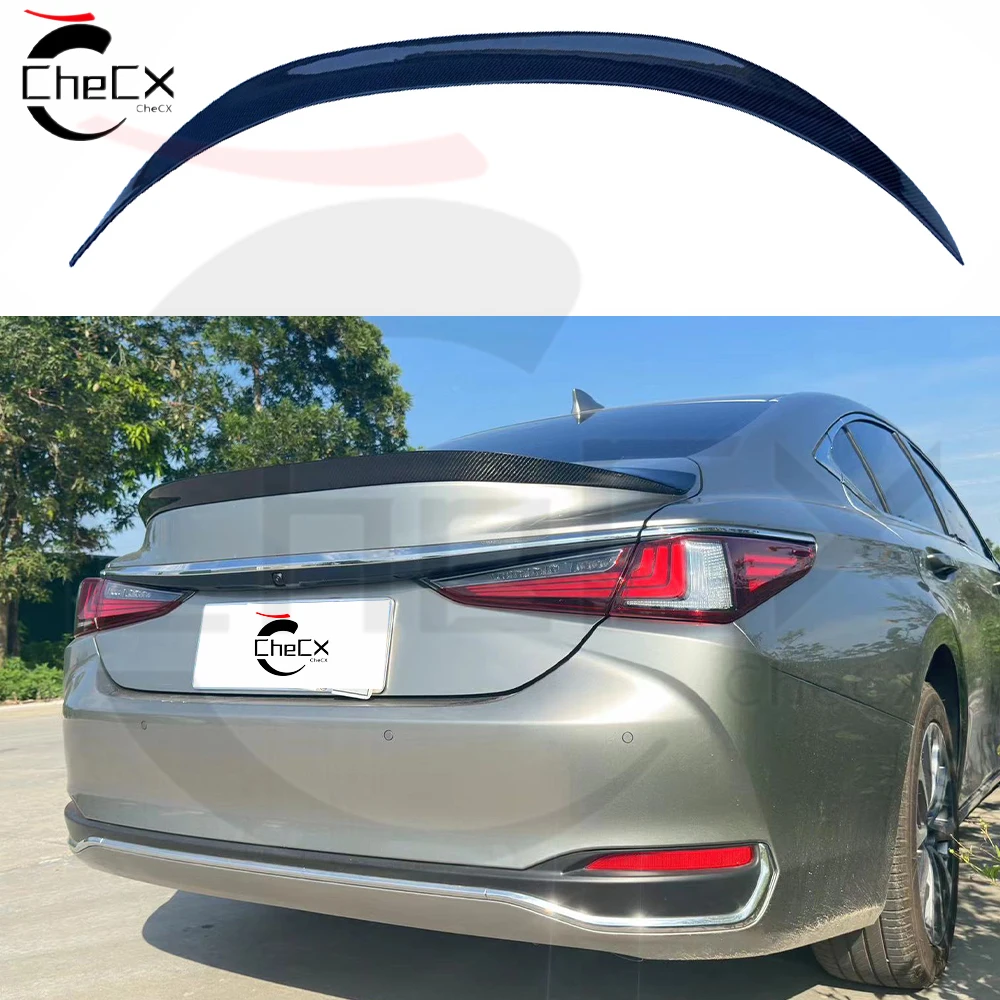 

For Lexus 2018-2024 ES200 250 300 HighQuality Fiberglass Material AR Style Rear Spoiler Bright Black Trunk Lid Spoiler Tail Wing