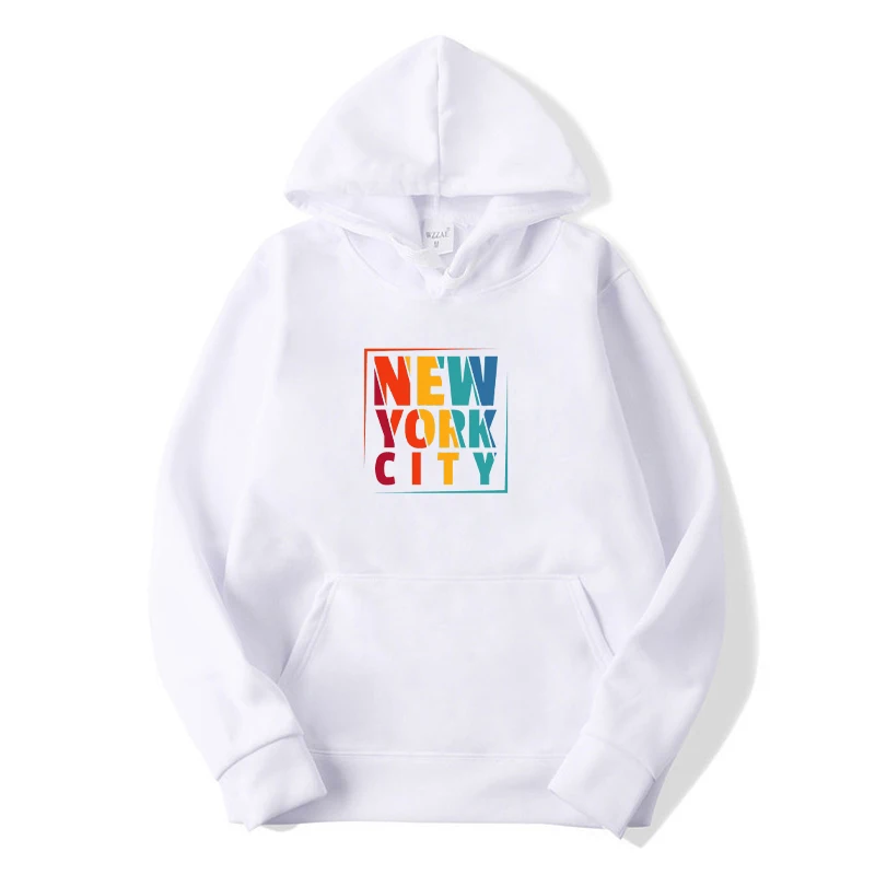 NEW YORK CITY Print Hoodies Man's Casual Autumn Long Sleeve Hoody Tops Outdoors Clothes Sportwear