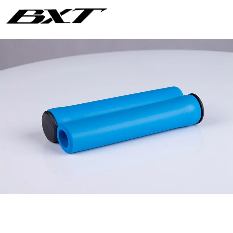 BXT MTB Handle Bar Grips Mountain Bike Handlebar Grips 1Pair Yellow Red Green Orange Blue Black  Soft Foam Silicone