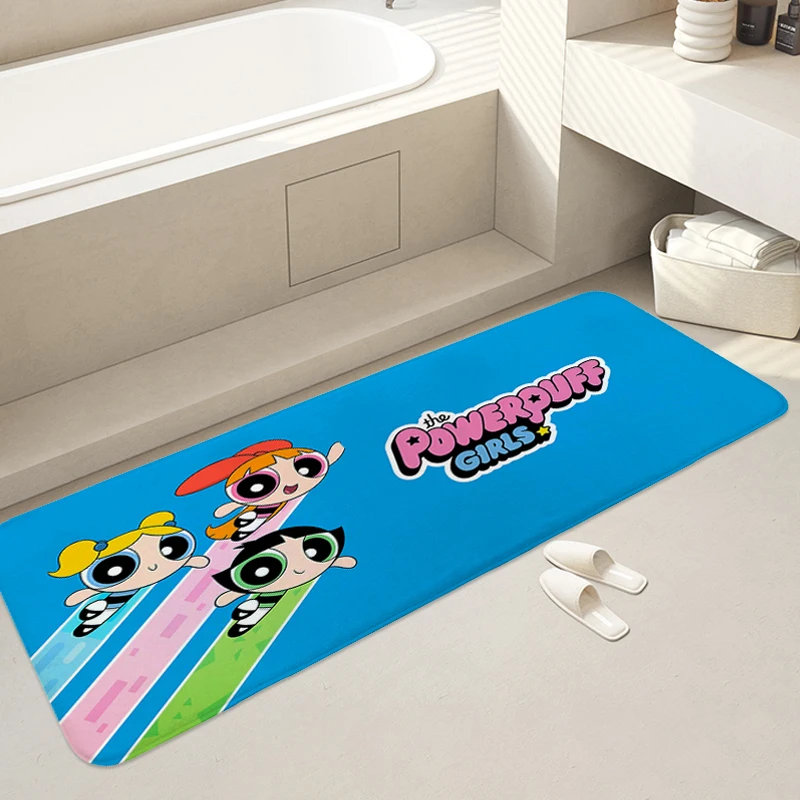 Bathroom Rug Z-The Powerpuff Girlss Aesthetic Kitchen Treadmill Carpet Living Room Hallway House Interior Entrance Mat Home