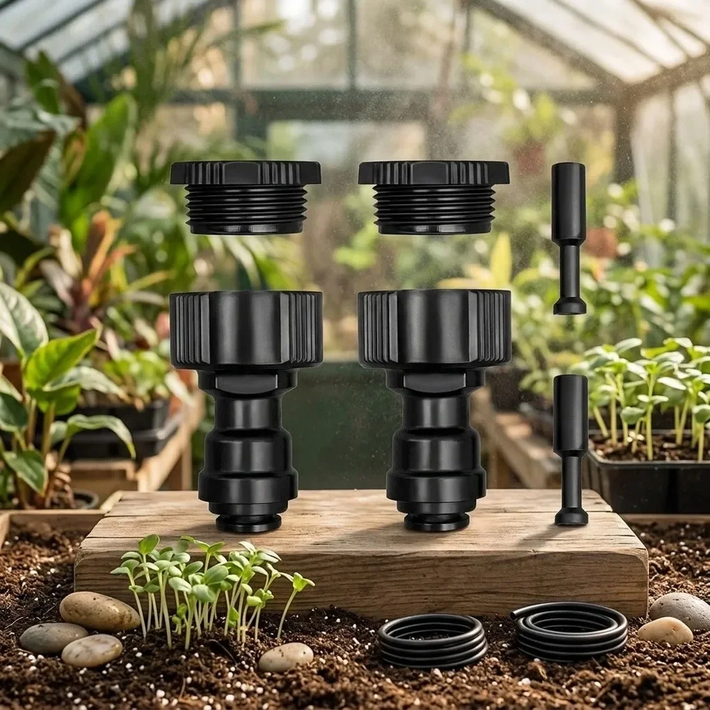 8mm Irrigation Connector Set Including Two 5/8 Inch Faucet Interfaces And Two Sealing Blocks For Immediate System Integration