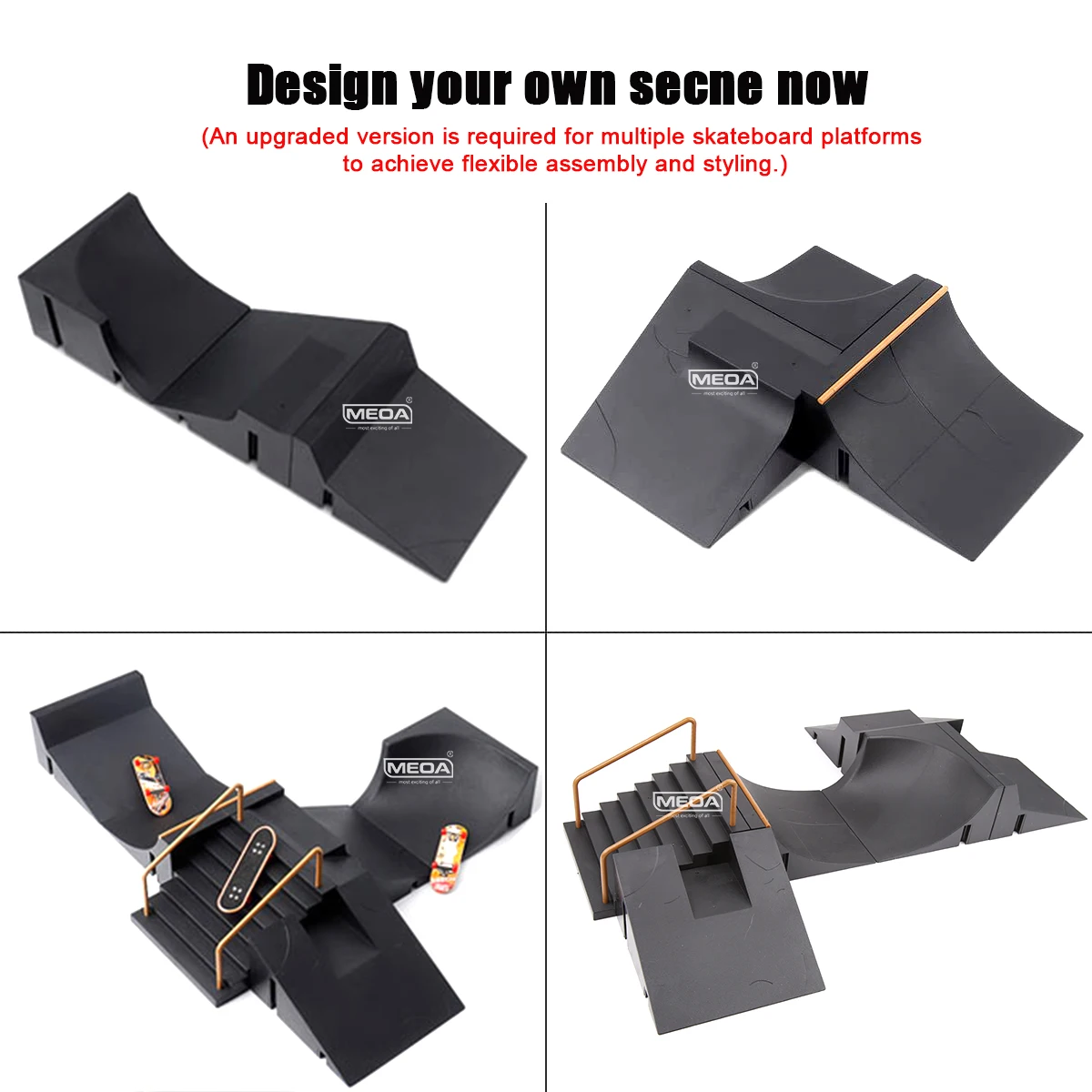 Kit di Giocattoli per le Dita Finger Skatepark con Tavola DIGIT DECKS, Rampa e Ostacoli, Attrezzatura Sportiva per le Dita, Modellini Giocattolo