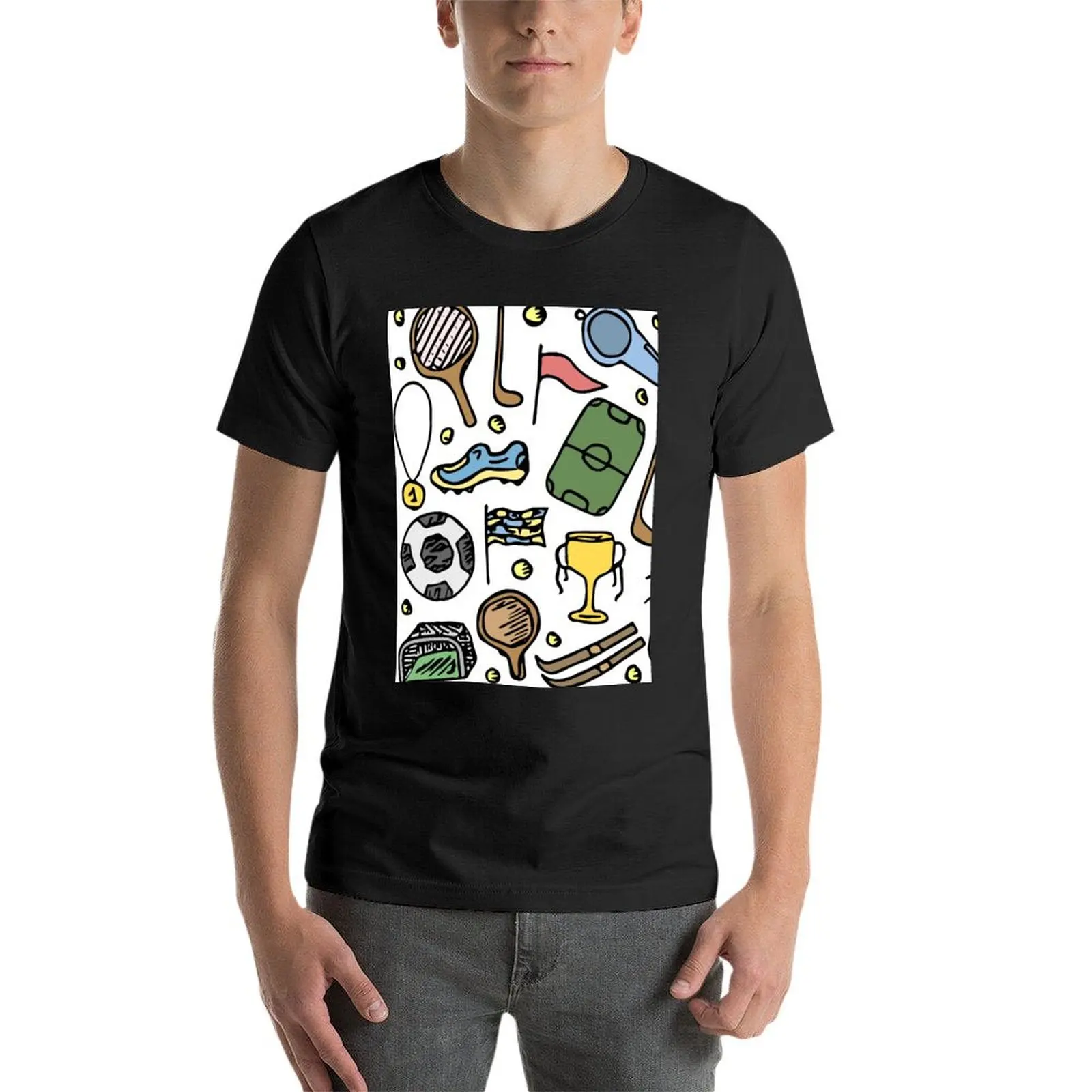 sports design T-Shirt oversizeds blacks kawaii clothes hippie clothes mens funny t shirts