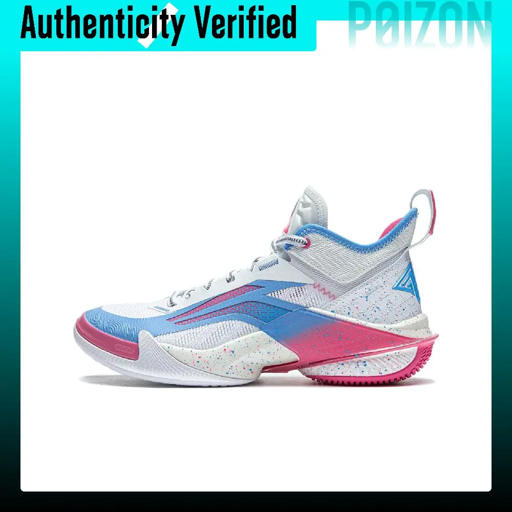 Li Ning Power 10 Mid top Performance Basketball Shoes Men's Standard White/Azure Blue ABAT089-16