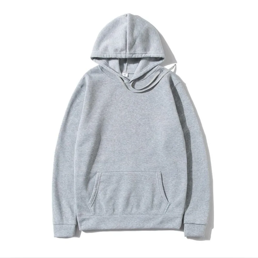 Autumn fashion loose tops solid colour hooded polyester men\'s sweatshirt simple casual