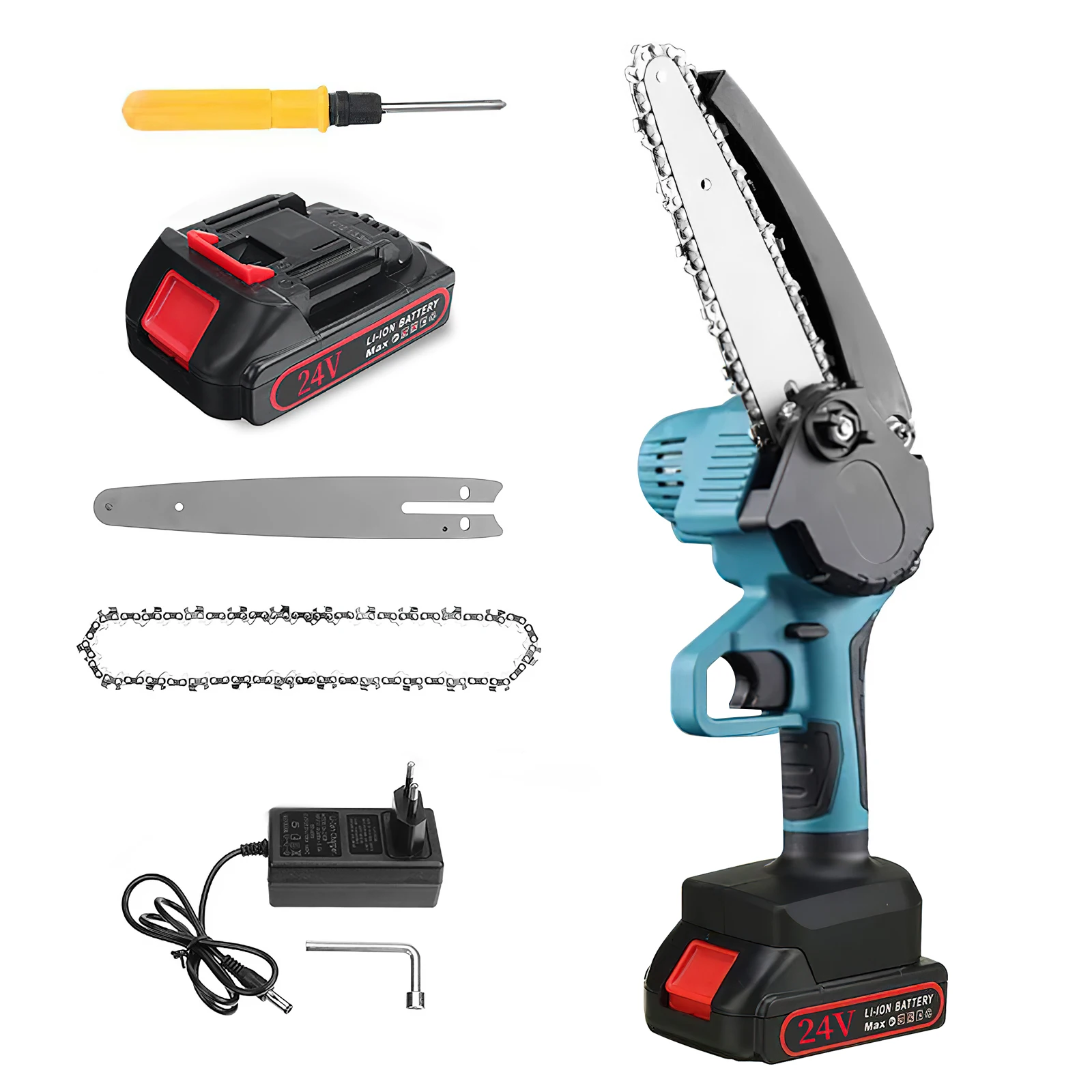 Bromose 6-Zoll Akku-Mini-Kettensäge Elektrische Säge Wiederaufladbare Holzbearbeitungs- und Gartenpflegesäge für Makita 18V Akku