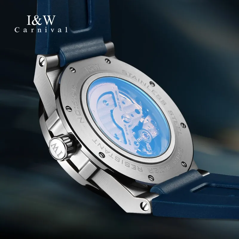 2022 New Switzerland I&W Mechanical Watch for Men Luxury Brand Automatic Wrist Watch Japan Movement 50M Waterproof Reloj Hombre