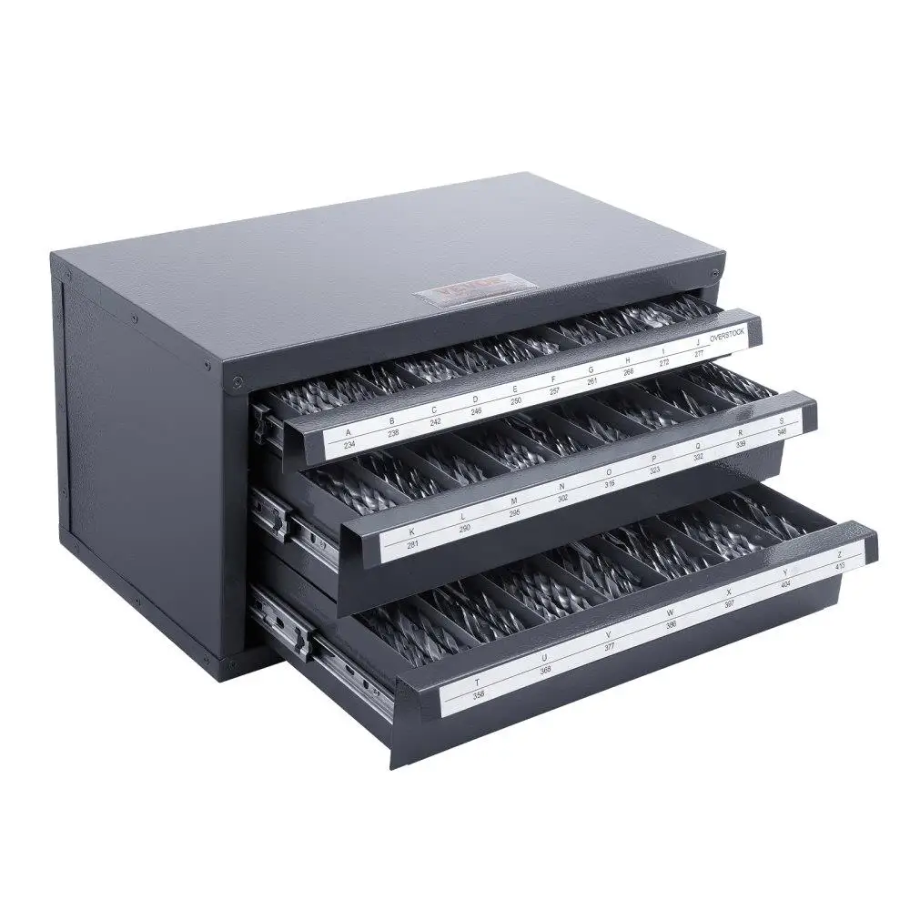 

Three Drawer Steel for drill Bit Organizer Cabinet Stackable Storage with Labels for a to Z for Easy Access