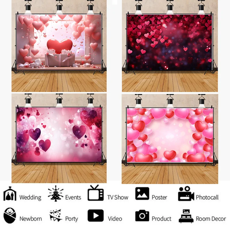 خلفيات تصوير فوتوغرافي على شكل قلب أحمر نتري ، خلفية مشهد اعتراف إبداعي ، استوديو صور حب عيد الحب ،
