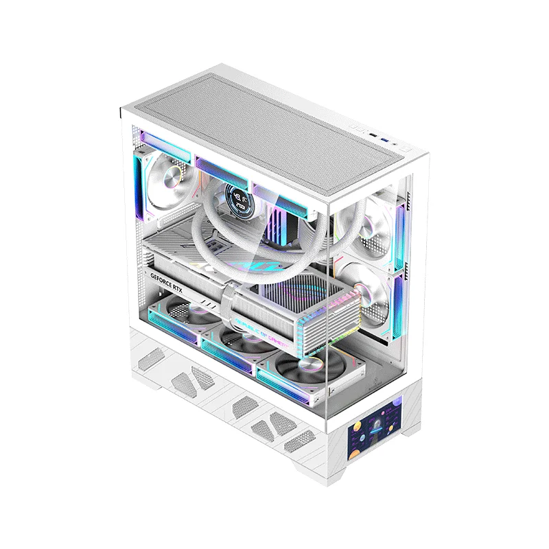 WJCOOLMAN QIANXI ATX Gaming Computer Case with 5.5-inch LCD 