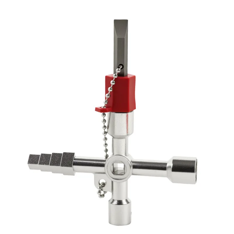 4in1 مفتاح ربط فضي مصعد كهربائي خزانة التحكم صمام المثلث الداخلي رباعي مفك أداة مجموعة