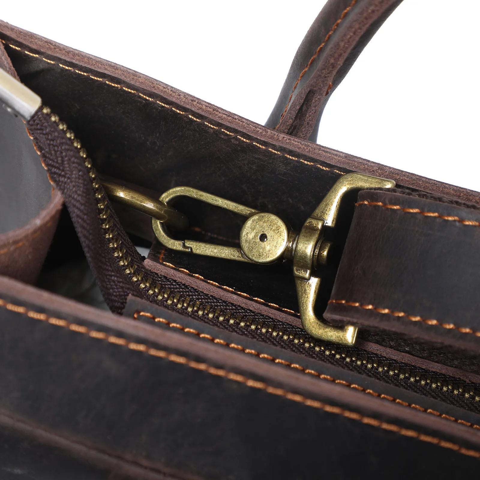 S.WORKER Echtleder-Aktentasche für Herren | Vintage-Bürohandtasche aus Vollnarbenleder für Laptops – Detail 12