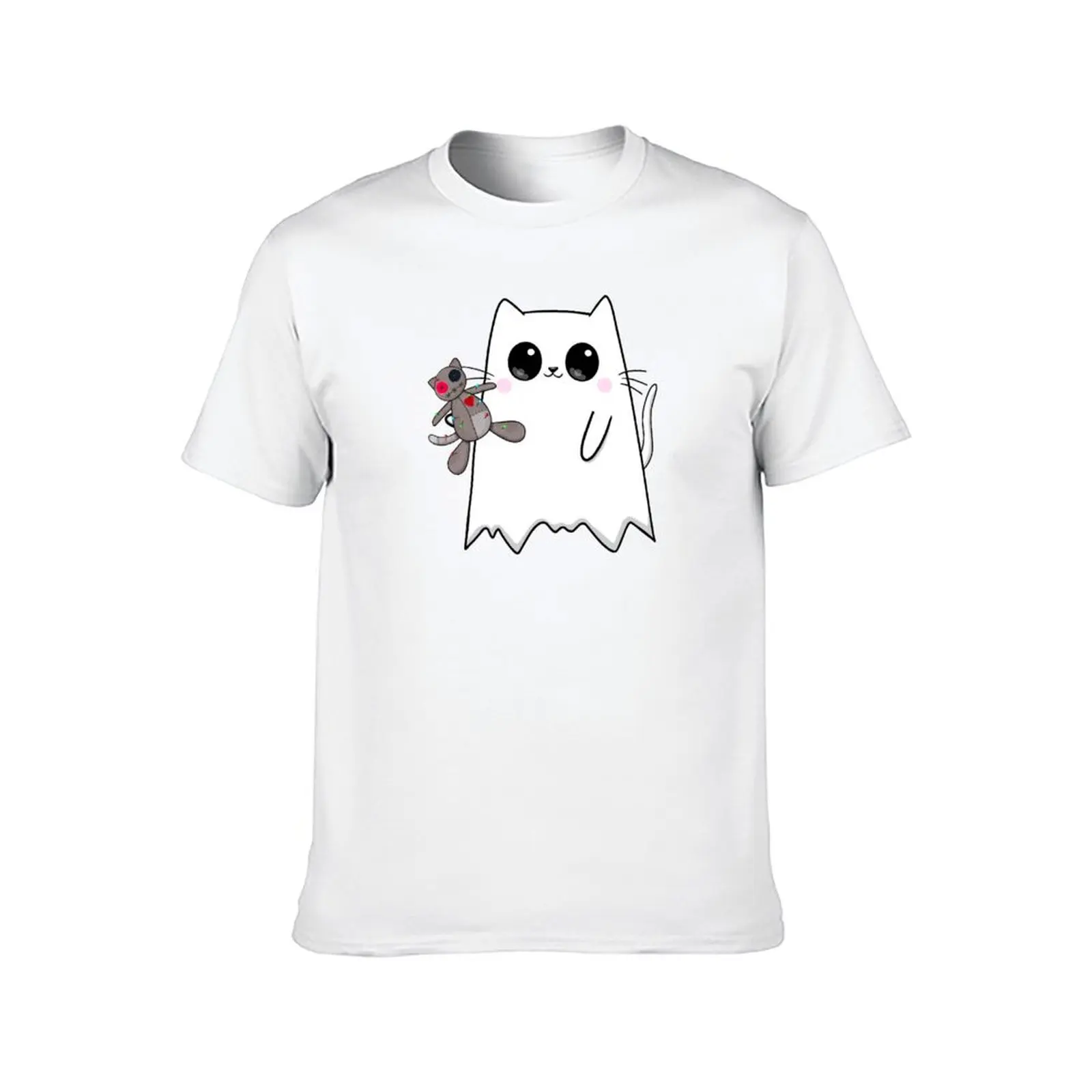 Ghosty Cat with Voodoo Kitty T-Shirt oversized sublime men t shirts