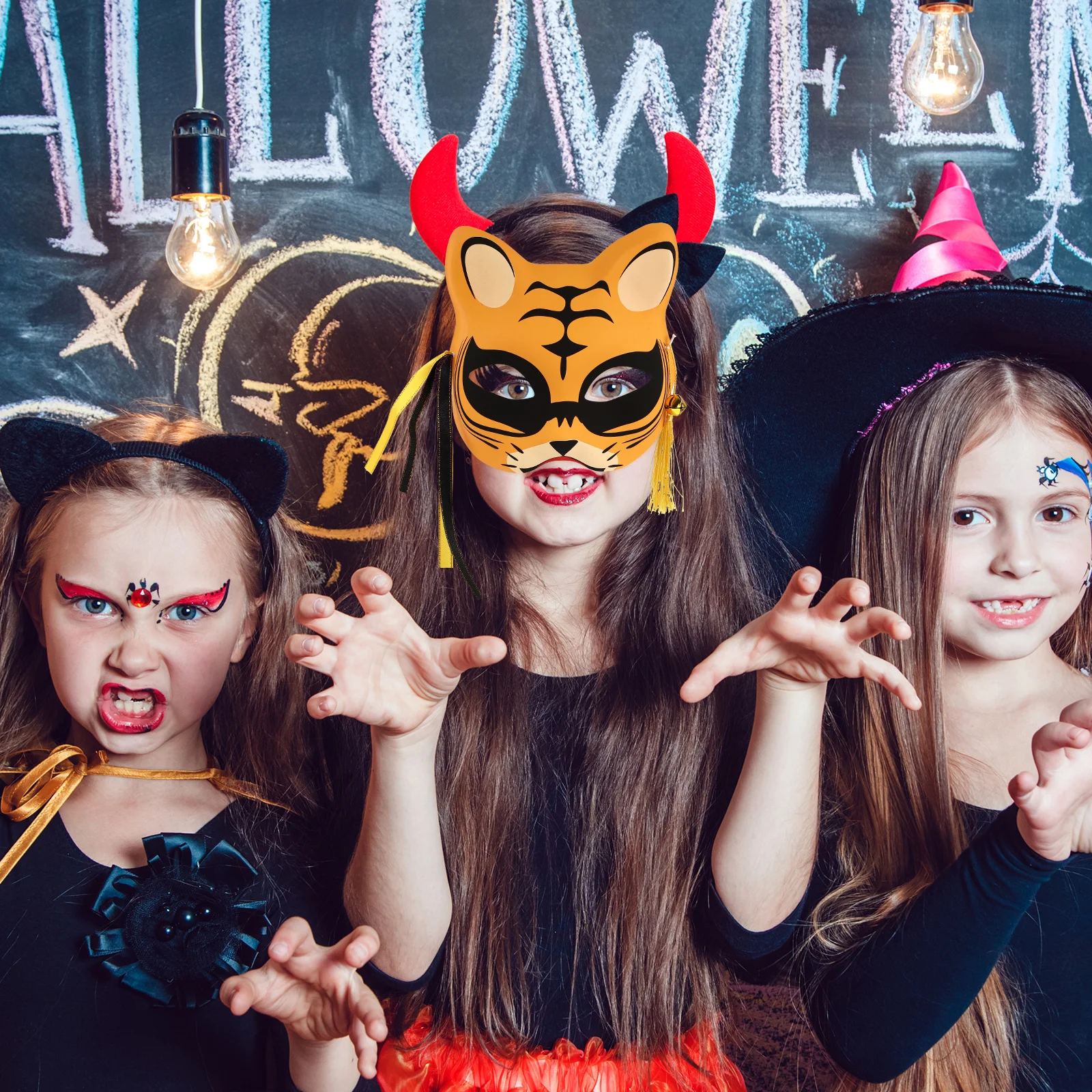 

Glowing Half Face Tiger Mask Party Cosplay Costume Accessory for Creating Mysterious Atmosphere At Events Half Face Tiger Mask