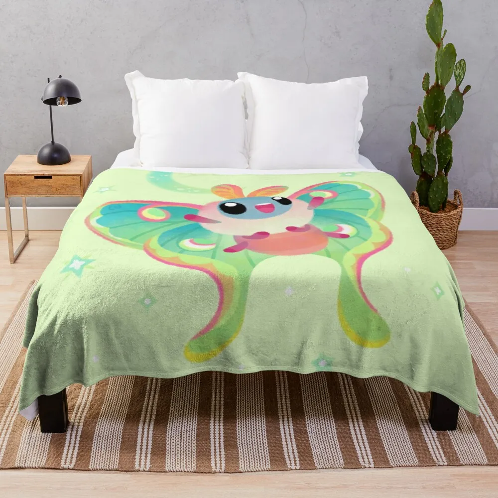 

Luna Moth Throw Blanket heavy blanket large fluffy plaid embroidered blanket for sofa