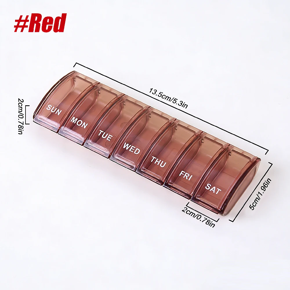 1PCS Weekly 7-Day Pill Organizer with X-Large Compartments, Portable Travel Friendly Medicine Planner for Vitamins & Supplements