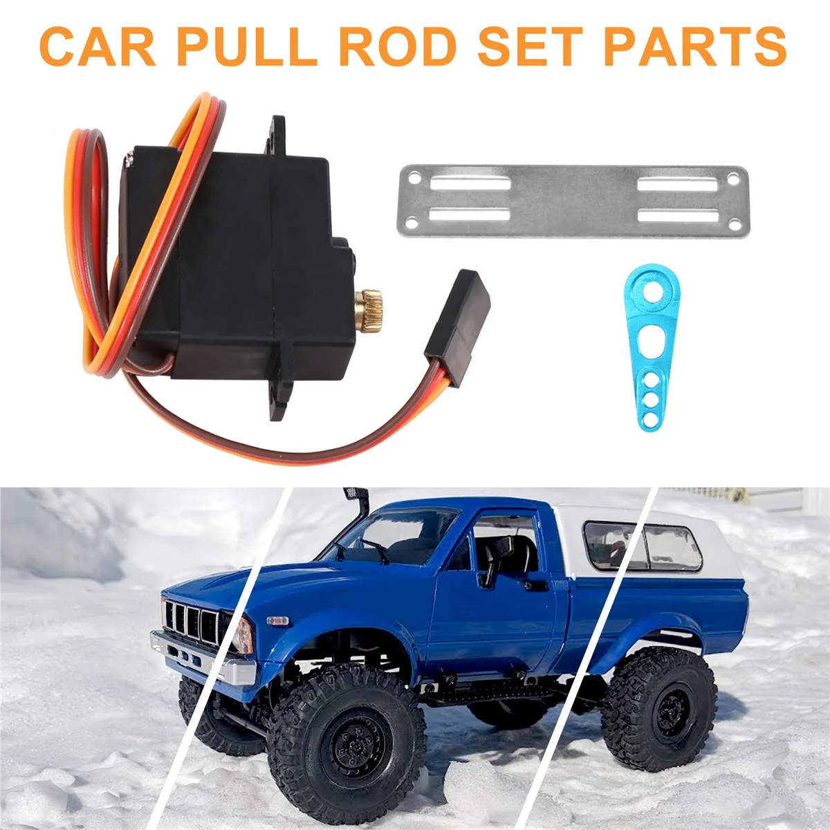 17G Metal Gear Servo and Steering Link Rod Servo Mount Set for WPL C14 C24 1/16 RC Car Upgrade Parts Akcesoria