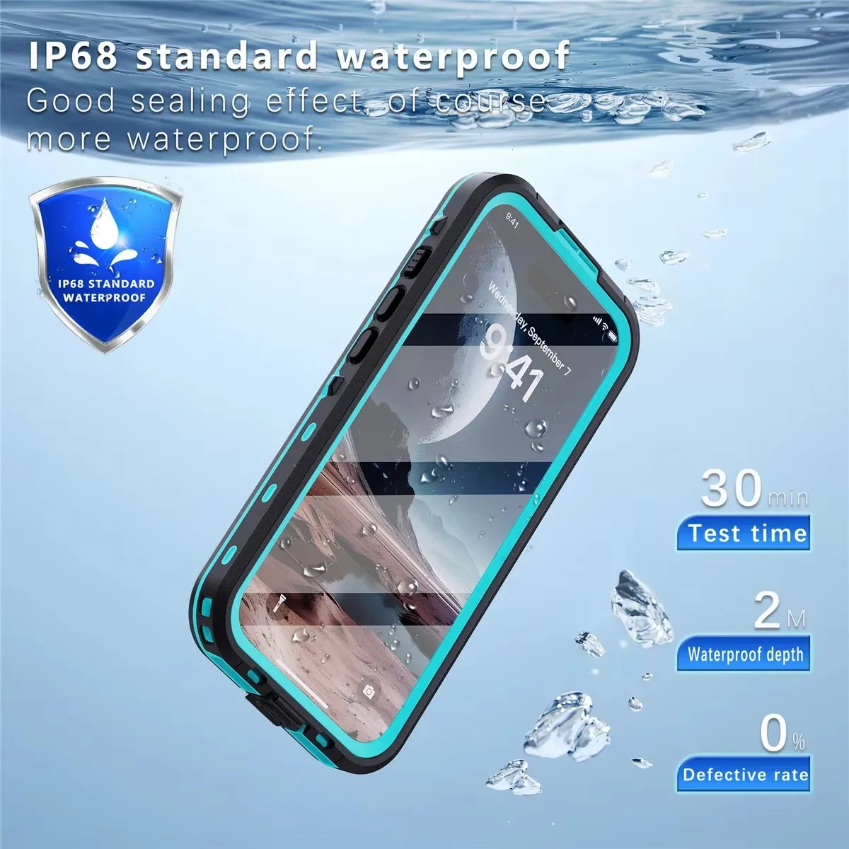 

IP68 Full Sealed Waterproof Case for iPhone 16 15 14 Pro Max Clear Shockproof Screen Protector for 16 Magsafe Cases