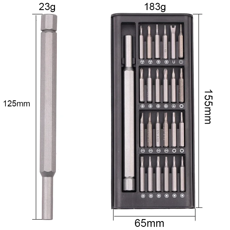 25-in-1 Magnetic Precision Screwdriver Set Multi-Functional Repair Toolkit for Phones Watches Laptops Portable Mini Screwdrivers