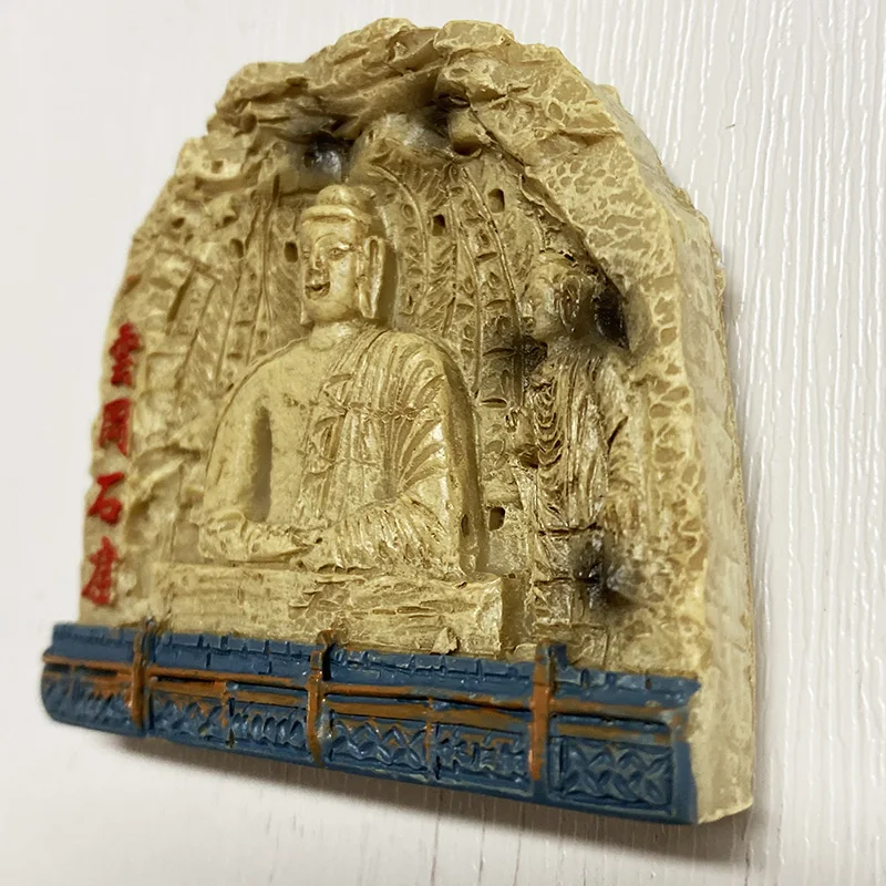 Yungang Grottoes 3D refrigerator magnet Tourist souvenirs Refrigerator magnet decoration supplies collection arts and crafts gif