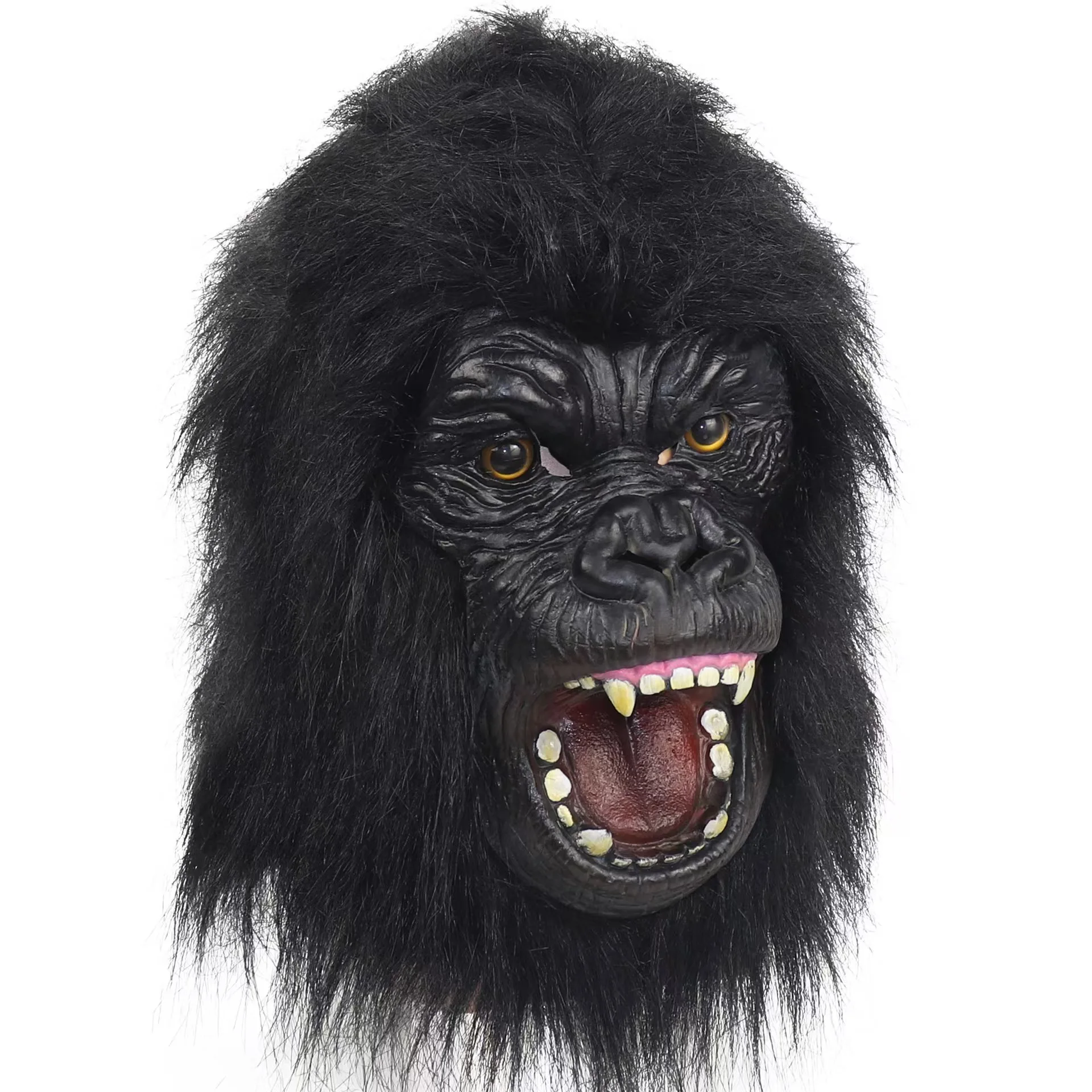 Gorilla Mask Full Overhead Latex Fur Monkey Fancy Dress Unisex Gorilla Mask Adult Goin' Ape Ani-Motion Mask Gorilla Monkey King