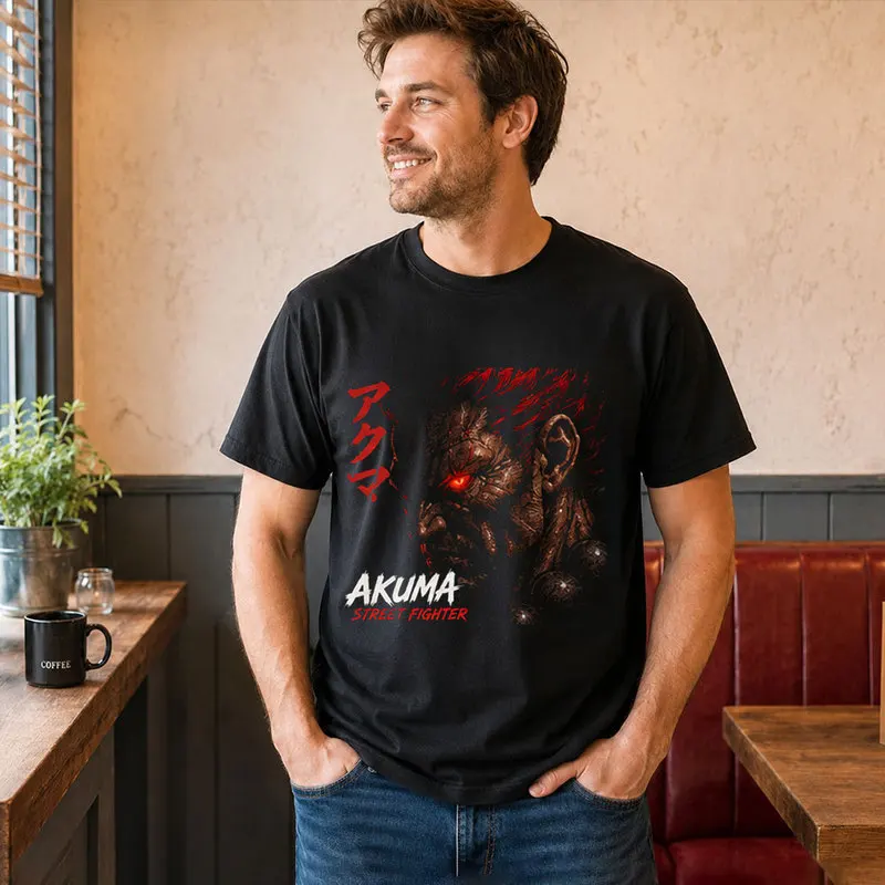 Akuma Street Fighter T shitr Cool Anime Gamer Gift 0813 Retro Arcade Fighting Game Tee Hadouken World Warriors Unisex Top S-6XL