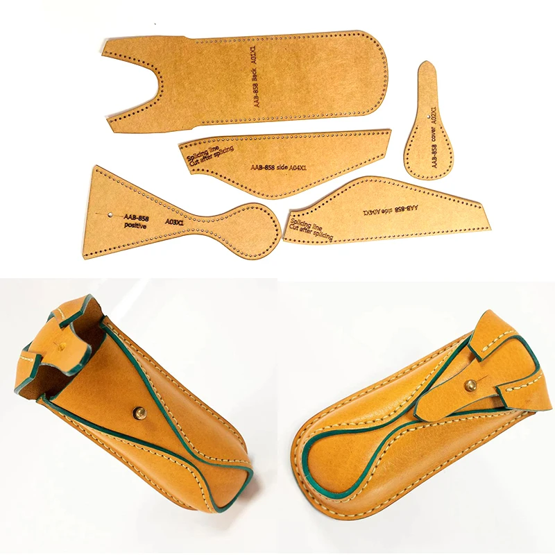 Szablon do szycia DIY, ręcznie robiony futerał na okulary, szablon z papieru kraft, szablon do torebek skórzanych, 17x17,5 cm