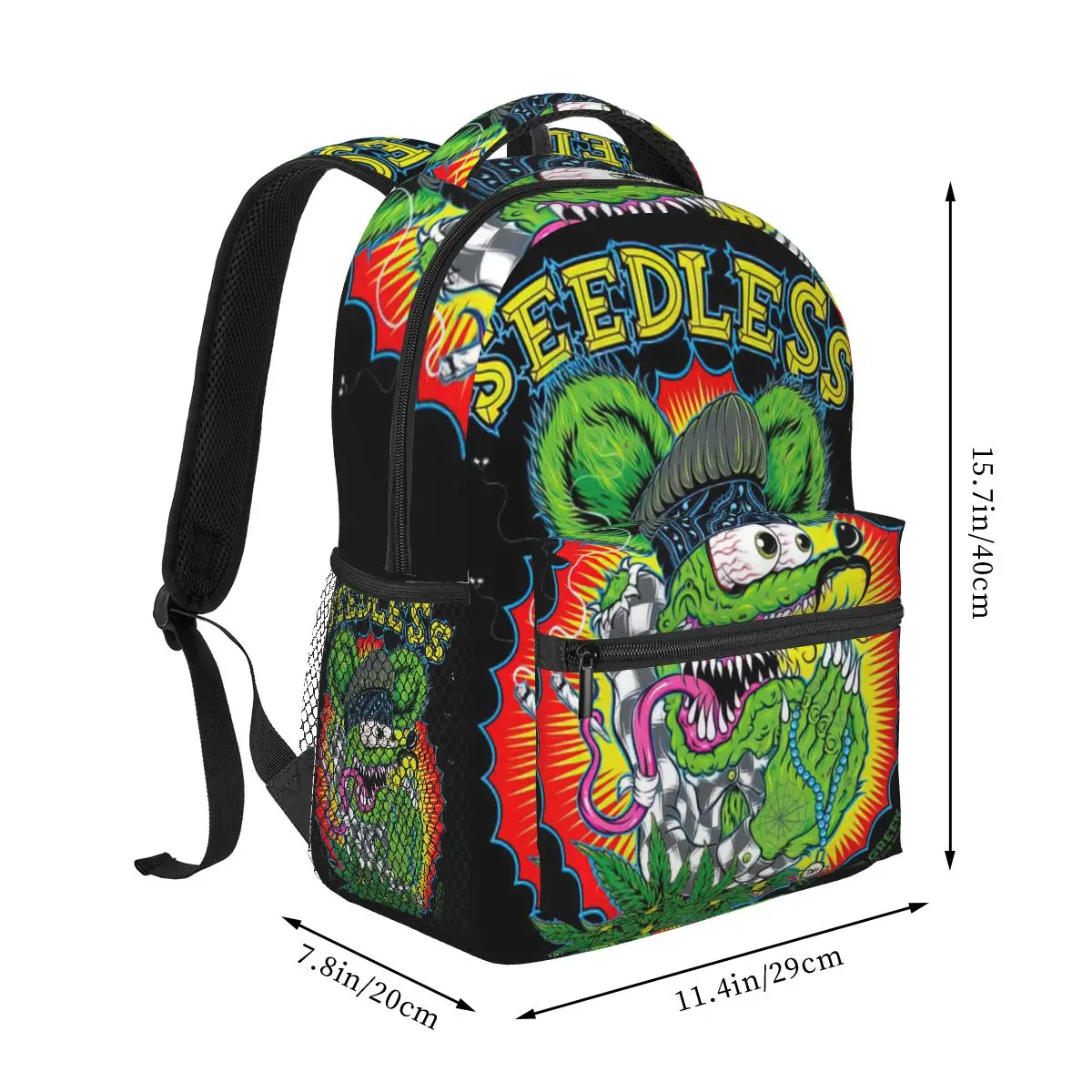 The Rat Fink-mochila de viaje para niñas y niños, morral escolar para adolescentes