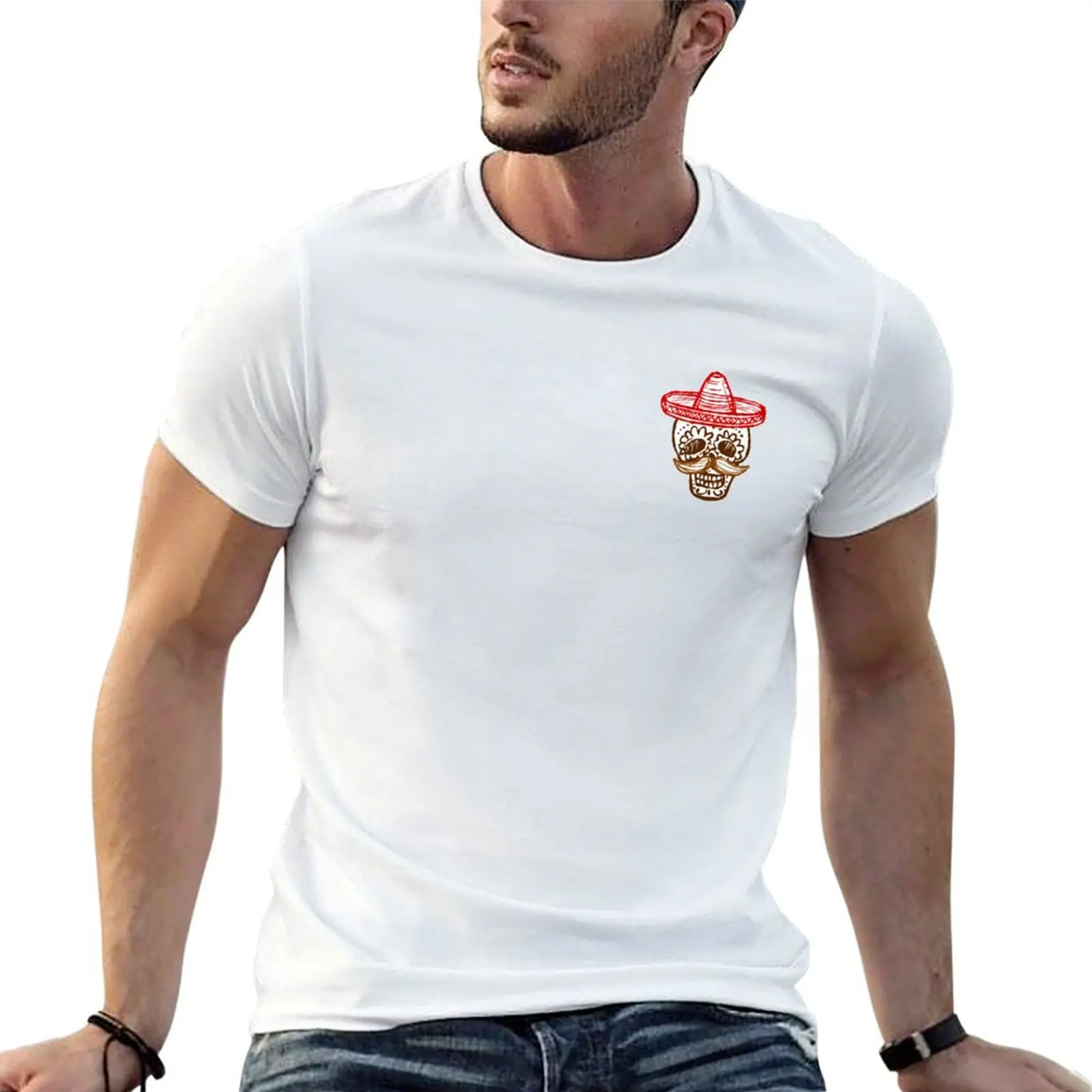Camiseta Calaca Ranchera (la mejor camiseta con diseño de calavera mexicana) para hombre, camiseta de diseñador para hombre, camiseta de algodón para hombre