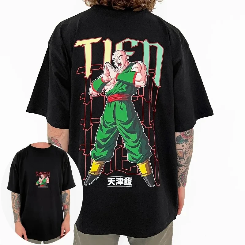 

Dragon Ball Men's T-Shirt Tien Shinhan Japan Anime Summer New Boys Children's Short Sleeve Hip Hop Versatile Parent-Child Dress