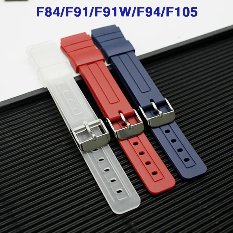 Adaptive digital watch small block watch with 18mm resin new F84/F91/F91W/F94/F105 strap