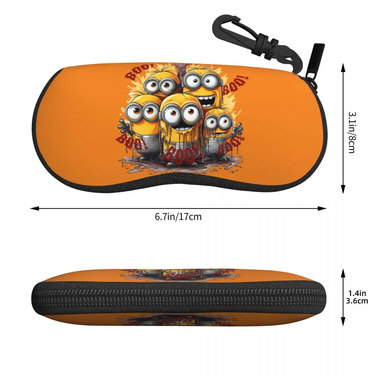 Halloween BOO Shell Óculos Protetor Casos, M-Minions Cool Sunglass Case, Saco de óculos, Personalizado