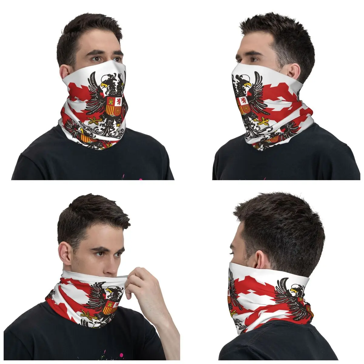 Spanish Legion Bandana Neck Warmer Women Men Winter Ski Hiking Scarf Gaiter Spain Burgundy Cross Face Cover