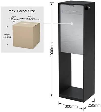 

Large Steel Parcel Delivery Box Outdoor Smart Home Garden Wall Mounted Parcel Mail Drop Box