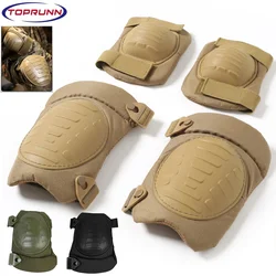 4Pc Tactical Knee Pad Elbow Pad Set Airsoft Knee Elbow Protective Pads Combat Paintball Skate Outdoor Sports Safety Guard Gear